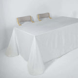 90x156 inch White Rectangular Tablecloth, Linen Table Cloth With Slubby Textured, Wrinkle Resistant