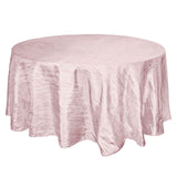 120inch Blush Rose Gold Accordion Crinkle Taffeta Round Tablecloth