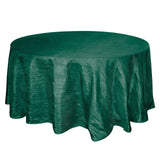 120inch Hunter Emerald Green Accordion Crinkle Taffeta Round Tablecloth