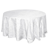 120inch White Accordion Crinkle Taffeta Round Tablecloth