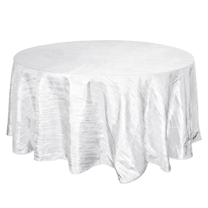 White round accordion-crinkle tablecloth