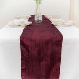 Accordion Crinkle Taffeta Table Runner - Burgundy