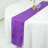 12inch x 108inch Purple Accordion Crinkle Taffeta Linen Table Runner