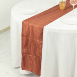 Terracotta (Rust) Accordion Crinkle Taffeta Linen Table Runner