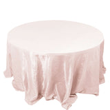 132inch Blush / Rose Gold Accordion Crinkle Taffeta Seamless Round Tablecloth