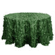 132inches Green Leaf Petal Taffeta Round Tablecloth