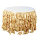 14FT Champagne Curly Willow Taffeta Table Skirt