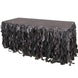 17FT Charcoal Grey Curly Willow Taffeta Table Skirt