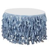 17FT Dusty Blue Curly Willow Taffeta Table Skirt