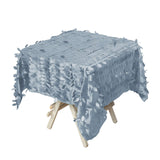 54" Dusty Blue 3D Leaf Petal Taffeta Fabric Square Tablecloth