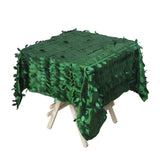 54" Green 3D Leaf Petal Taffeta Fabric Square Tablecloth