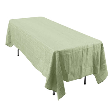 Taffeta 60"x102" Rectangle Tablecloth Sage Green - Accordion Crinkle Table Cover