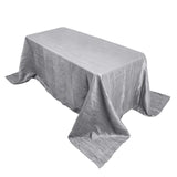 90x132Inch Silver Accordion Crinkle Taffeta Rectangular Tablecloth