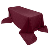 90x156inch Burgundy Accordion Crinkle Taffeta Rectangular Tablecloth