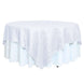 90inch Accordion Crinkle Taffeta Table Overlay - White