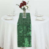 12x108inch Green 3D Leaf Petal Taffeta Fabric Table Runner