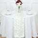 12x108inch Ivory 3D Leaf Petal Taffeta Fabric Table Runner