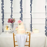 50ft | 4inch Navy Blue Leaf Petal Taffeta Ribbon Sash, Artificial DIY Fabric Garlands