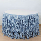 17FT Dusty Blue Curly Willow Taffeta Table Skirt