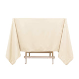 70" Beige Premium Scuba Wrinkle Free Square Tablecloth, Scuba Polyester Tablecloth