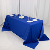 Royal Blue Premium Scuba Rectangular Tablecloth, Wrinkle Free Polyester Seamless Tablecloth