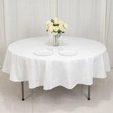 90" Fire Retardant White Tablecloth Premium Polyester Round Table Cover