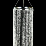 20ft Hanging Beaded Crystal Column Chandelier, Tall Beads Curtain Round