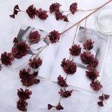 2 Branches | 42inch Tall Burgundy Artificial Silk Carnation Flower Stems