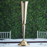 2 Pack 29" Gold Metal Trumpet Vases Set, Tall Floral Vase for Flower Arrangements & Centerpieces