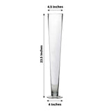 6 Pack | 24" Clear Heavy Duty Trumpet Glass Vase