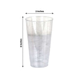 12 Pack | 17oz Tall Silver Glitter Sprinkled Plastic Cups, Disposable Party Glasses