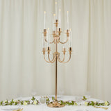 9-Arm Gold Metal Candelabra Candle Holder, Floor Standing Taper Candlestick Stand