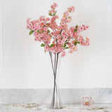 4 Bushes | 40inch Tall Pink Artificial Silk Cherry Blossom Flowers, Branches