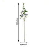 2 Stems | 38inch Tall Silver Artificial Silk Rose Flower Bouquet Bushes