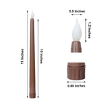 3 Pack | 11inch Mixed Natural Warm Flickering Flameless LED Taper Candles