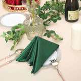 5 Pack | Hunter Emerald Green Premium Sheen Finish Velvet Cloth Dinner Napkins