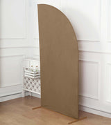 7ft Matte Taupe Spandex Half Moon Chiara Backdrop Stand Cover