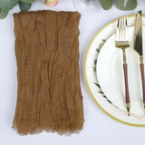 5 Pack | Taupe Gauze Cheesecloth Boho Dinner Napkins | 24"x19"