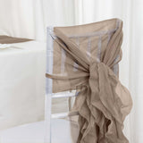 Taupe Chiffon Curly Chair Sash