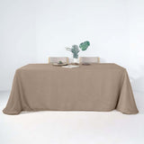 Taupe Rectangular Tablecloth, Linen Table Cloth With Slubby Textured, Wrinkle Resistant