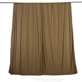 2 Pack Taupe Durable Flame Resistant Scuba Polyester Curtain Panel Backdrops Wrinkle Free