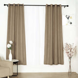 2 Pack | Handmade Taupe Faux Linen Curtains 52x84inch Curtain Panels With Chrome Grommets