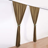 2 Pack Taupe Durable Flame Resistant Scuba Polyester Curtain Panel Backdrops Wrinkle Free