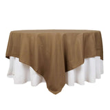 90"x90" Taupe Square Polyester Table Overlay