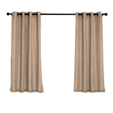 2 Pack | Handmade Taupe Faux Linen Curtains 52x64inch Curtain Panels With Chrome Grommets