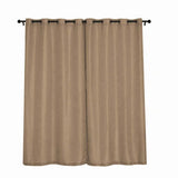 2 Pack | Handmade Taupe Faux Linen Curtains 52x96inch Curtain Panels With Chrome Grommets