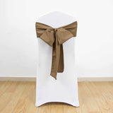 5 Pack | Taupe Polyester Chair Sashes - 6x108inch