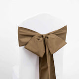 5 Pack | Taupe Polyester Chair Sashes - 6x108inch