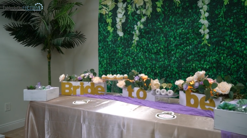 DIY spring bridal shower decor setup