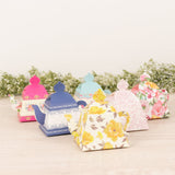 24 Pack Cardboard Favor Boxes in Mixed Vintage Floral Tea Pot Design - Elegant Gift Box for Weddings